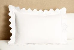 Scalloped Standard Sham, White