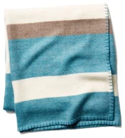 SCR Block Stripe Throw, Navy/periwinkle
