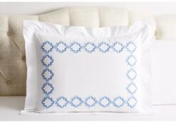 Quatrefoil Outline Sham, Blue