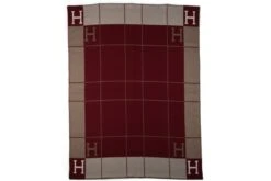 Hermes BNIB Etoupe Red Avalon Blanket